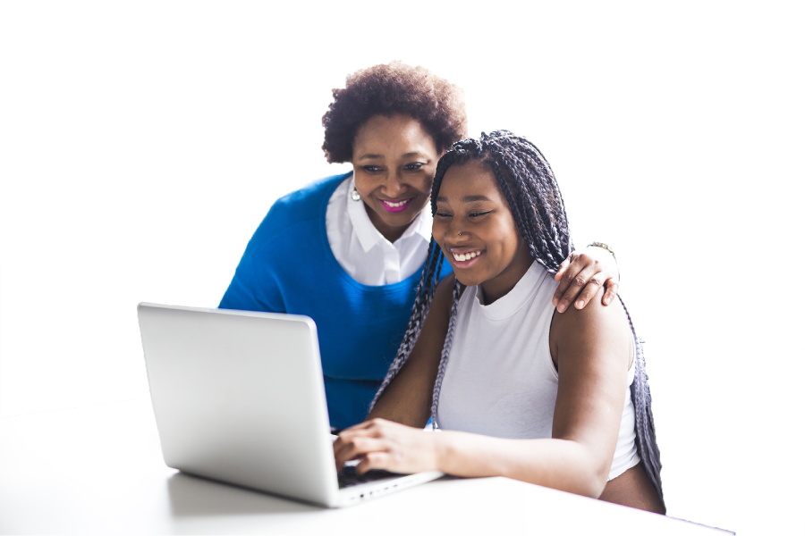 Mother And Teenage Daughter Looking At Laptop Together copy