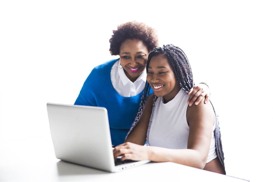 Mother And Teenage Daughter Looking At Laptop Together copy